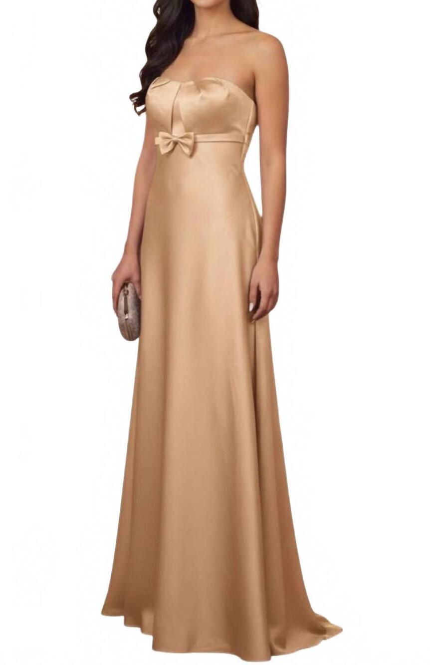 NEW LAST DRESS velour charm strapless bridesmaid dress in champagne